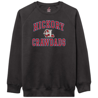 Hickory Crawdads Black Jersey Applique Essential Crewneck Sweatshirt