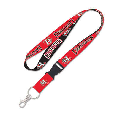 Hickory Crawdads 1" Red/Black Lanyard