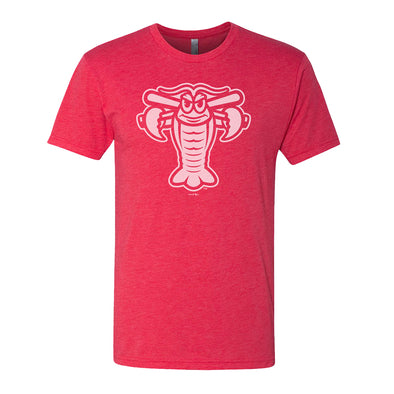 Hickory Crawdads Bats Discharge Red Tri-Blend Tee