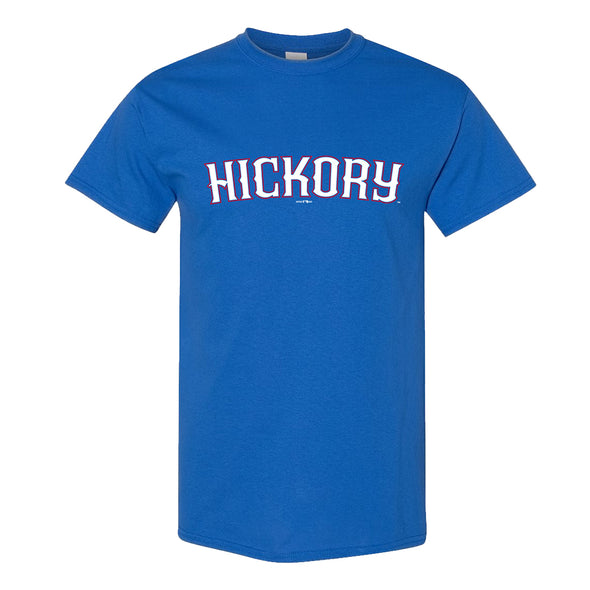 Hickory Crawdads Blue Hickory Wordmark Tee