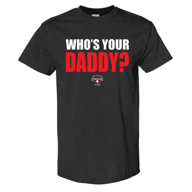 Hickory Crawdads 2024 Who's Your Daddy Black Tee