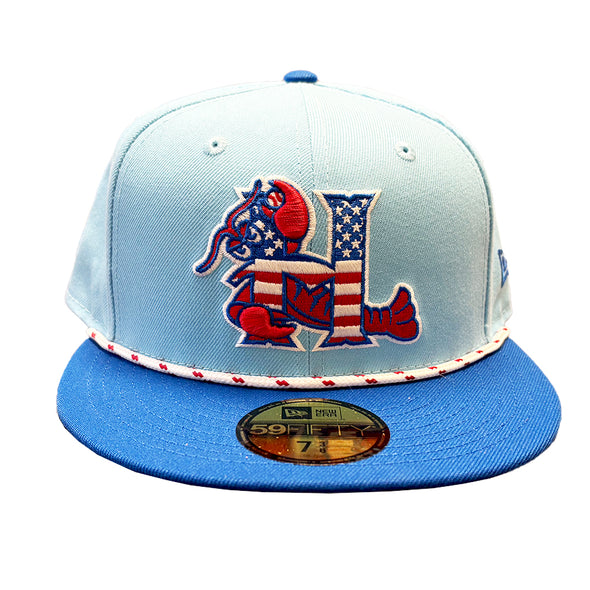 Hickory Crawdads 2025 New Era Stars & Stripes 59Fifty Fitted Cap