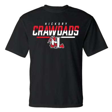 Hickory Crawdads Black Accelerator Performance Tee