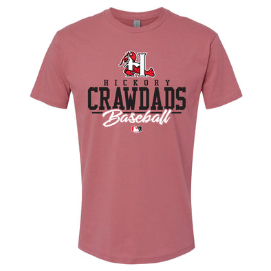 Hickory Crawdads Barker Mauve Premium Tee