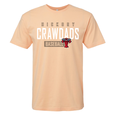 Hickory Crawdads Citadel Peach Vintage Tee