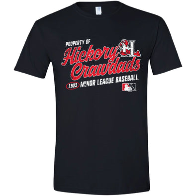 Hickory Crawdads Clawhammer Black Softstyle Tee