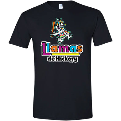 Hickory Crawdads Llamas de Hickory Black Cotton Tee