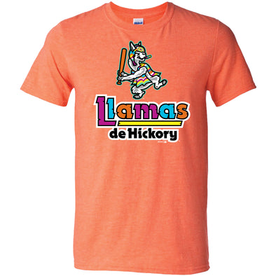 Hickory Crawdads Llamas de Hickory Orange Cotton Tee