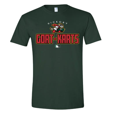 Hickory Crawdads Forte Goat-Karts Forest Green Softstyle Tee