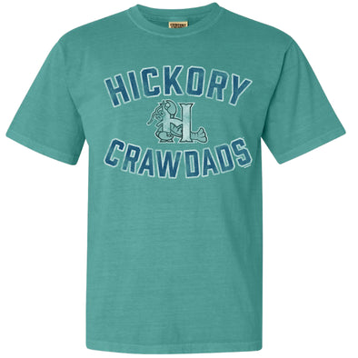 Hickory Crawdads Comfort Colors Seafoam Gooseneck Adult Tee