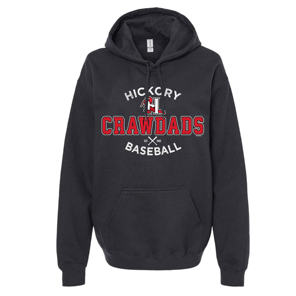 Hickory Crawdads Black Mangin Hooded Sweatshirt