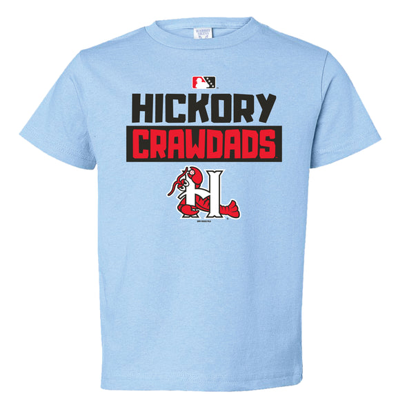 Hickory Crawdads Light Blue Muggs Toddler Tee