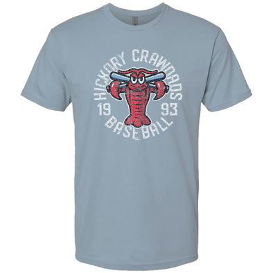 Hickory Crawdads Upright Stonewash Denim Premium Tee