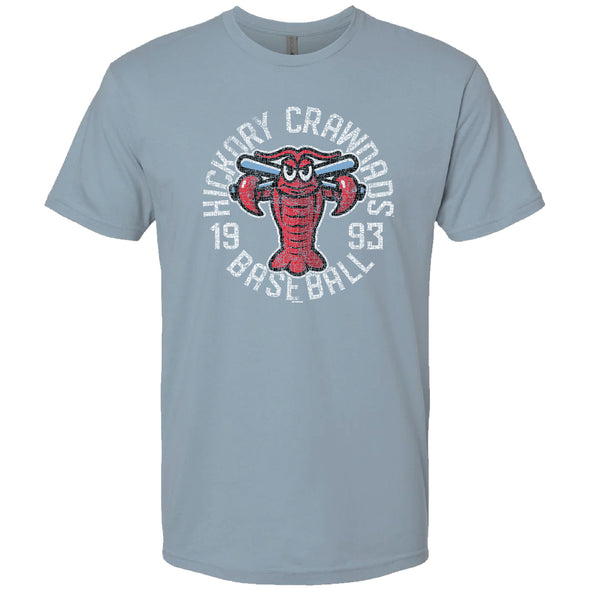 Hickory Crawdads Upright Stonewash Denim Premium Tee