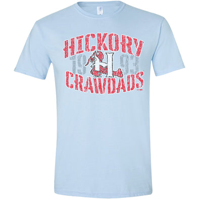 Hickory Crawdads Wherever Light Blue Tee