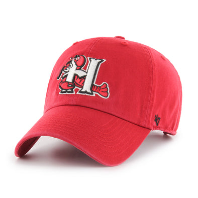 Hickory Crawdads '47 Cleanup Red Home Logo Adjustable Hat