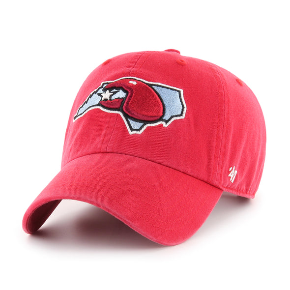 Hickory Crawdads '47 Cleanup Red State Logo Adjustable Hat