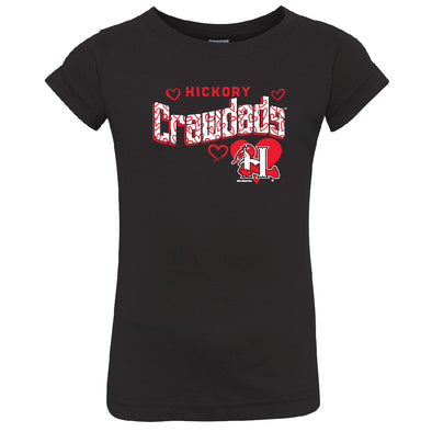 Hickory Crawdads Toddler Girls Midamerican Black Tee