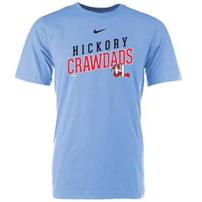 Hickory Crawdads Nike Light Blue Cotton Tee