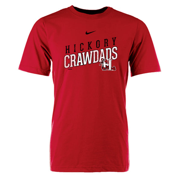 Hickory Crawdads Nike 2024 Red Cotton Tee