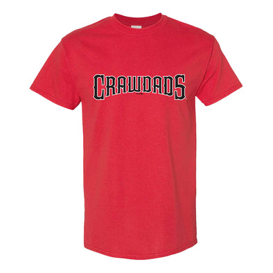 Hickory Crawdads Red Crawdads Wordmark Tee