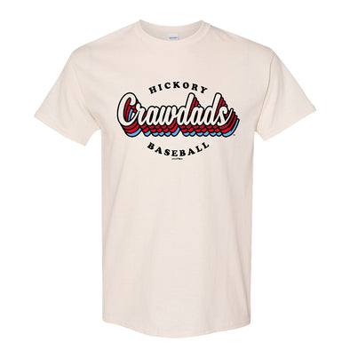 Hickory Crawdads Cream Retro Ringspun Tee