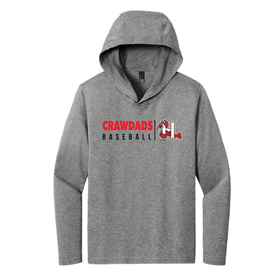 Hickory Crawdads Gray Sideline Tri-Blend Hooded Tee