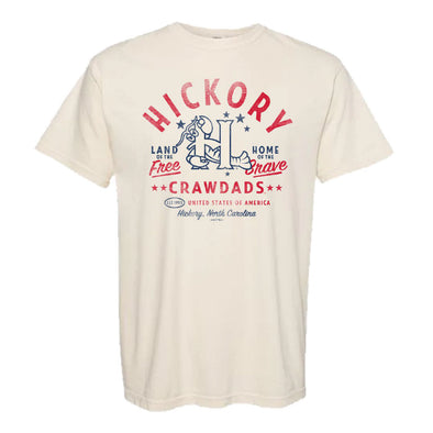 Hickory Crawdads Comfort Colors Vintage USA Ivory Adult Tee