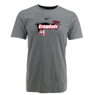 Hickory Crawdads Youth Nike Gray Banner Cotton Tee