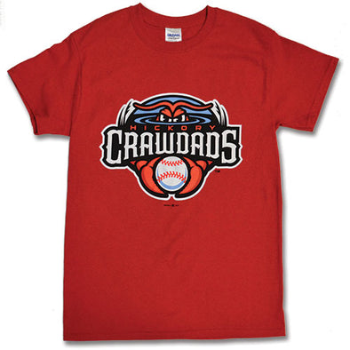 Hickory Crawdads Red Youth Primary Tee